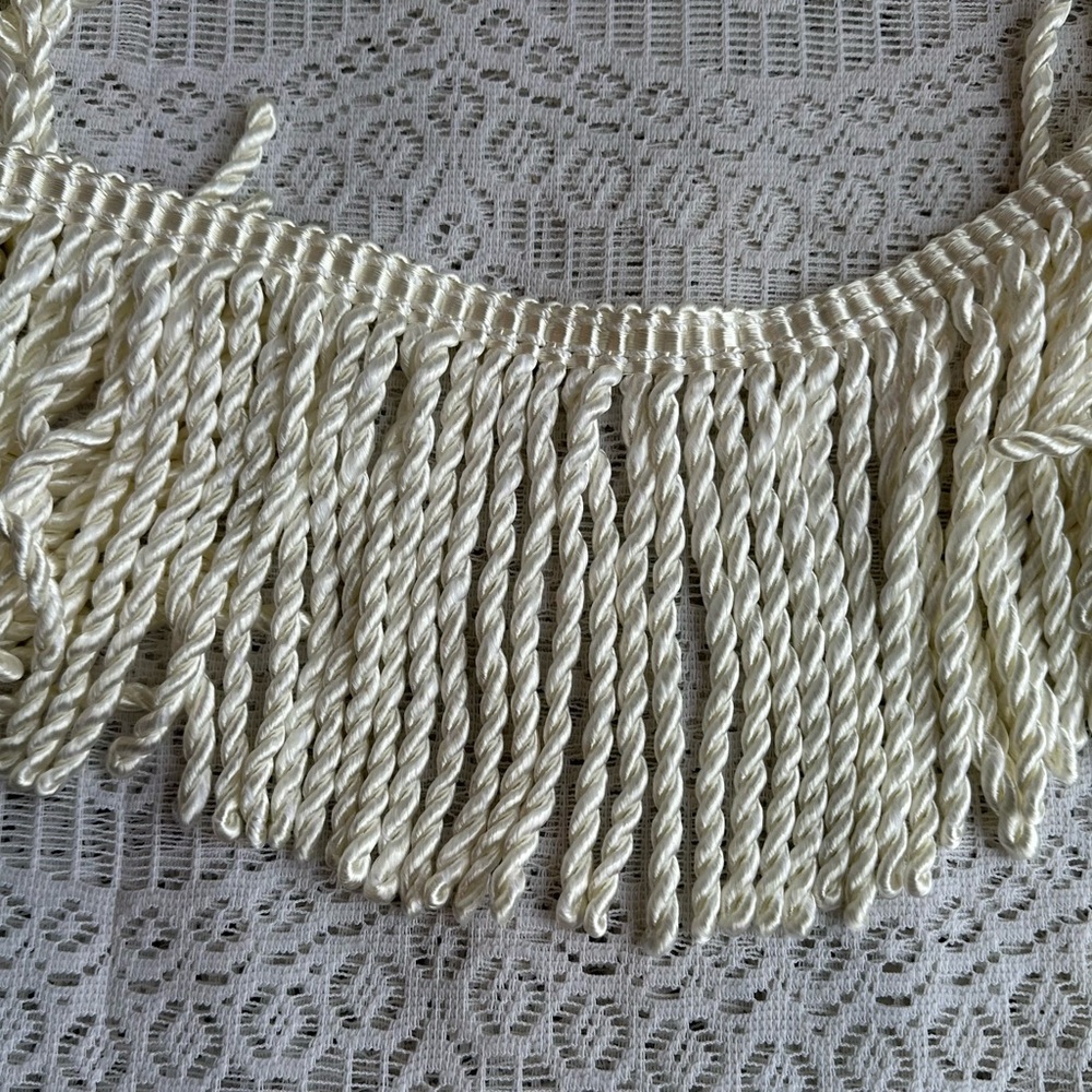 White Bullion Fringe Trim. 9 Ft / 3 yds new